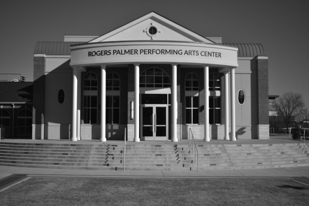 Front photography shot of the rogers palmer performing arts center