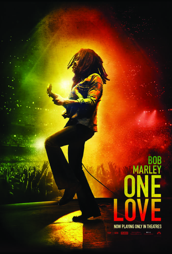 Movie poster courtesy of onelovemovie.com. "Bob Marley: One Love" is now playing in theaters.