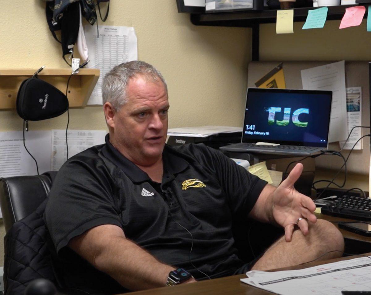 Head athletic trainer Eddy McGuire has worked at TJC for 21 years. 