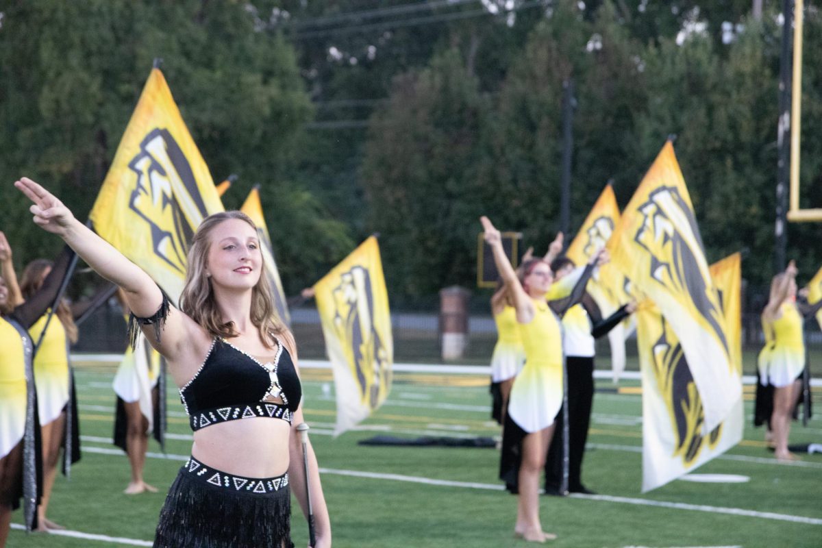Color guard during apache alma mater!