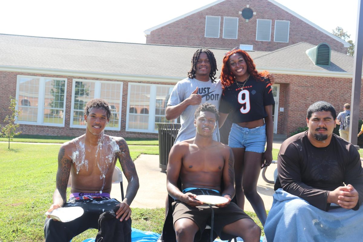 Khalil Ewell (Business) and Jada Walker (Education) are running for homecoming court. They are joined by Hanzlah Rana (Communications) Right chair
Jamari Evans (General Studies) Center Chair and
Lawrence Taylor (Business) Left Chair
